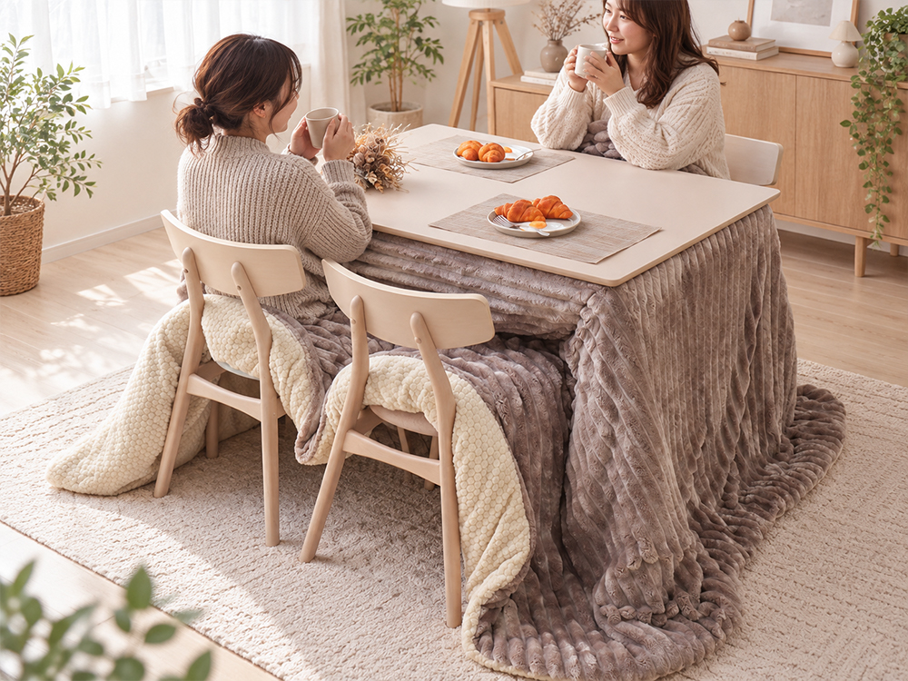 椅子に座って使うダイニングこたつ