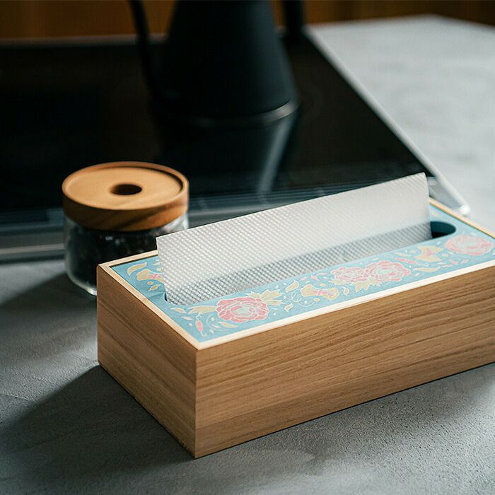 なのらぼ 珪藻土ペーパータオルボックス 加賀友禅 吸シリーズ
