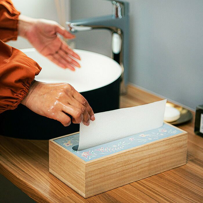 なのらぼ 珪藻土ペーパータオルボックス 加賀友禅 吸シリーズ