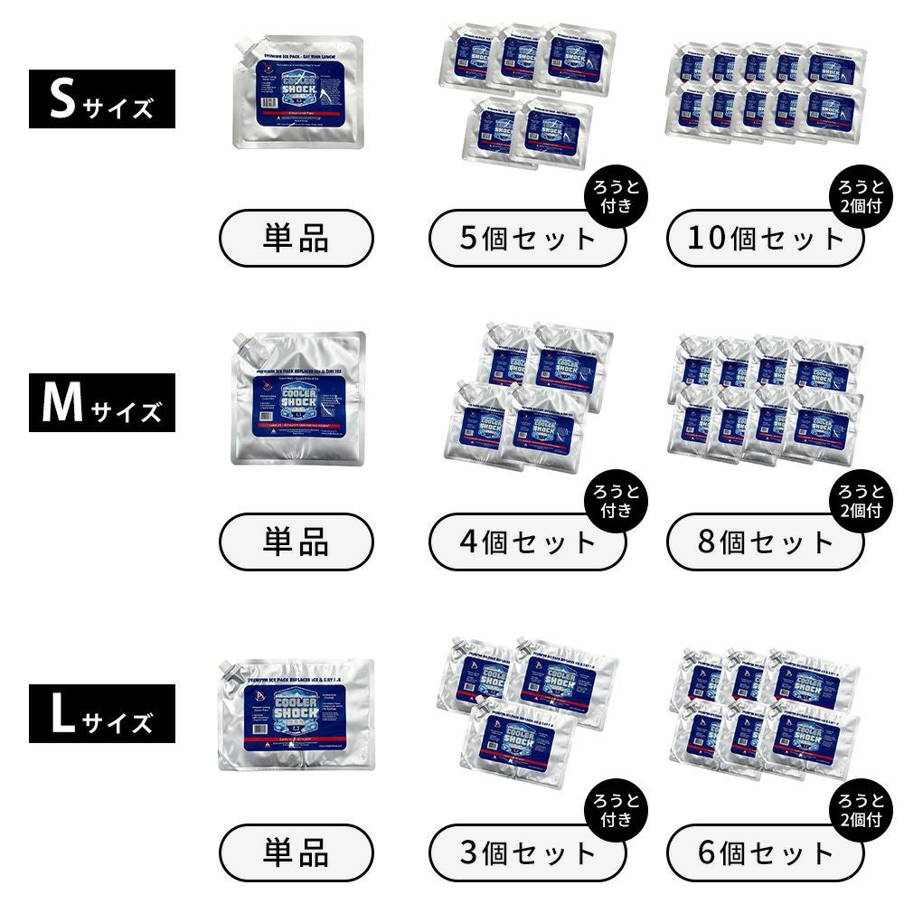 保冷剤 S M L 単品 セット クーラーショック(COOLER SHOCK) | ヤマソロ公式