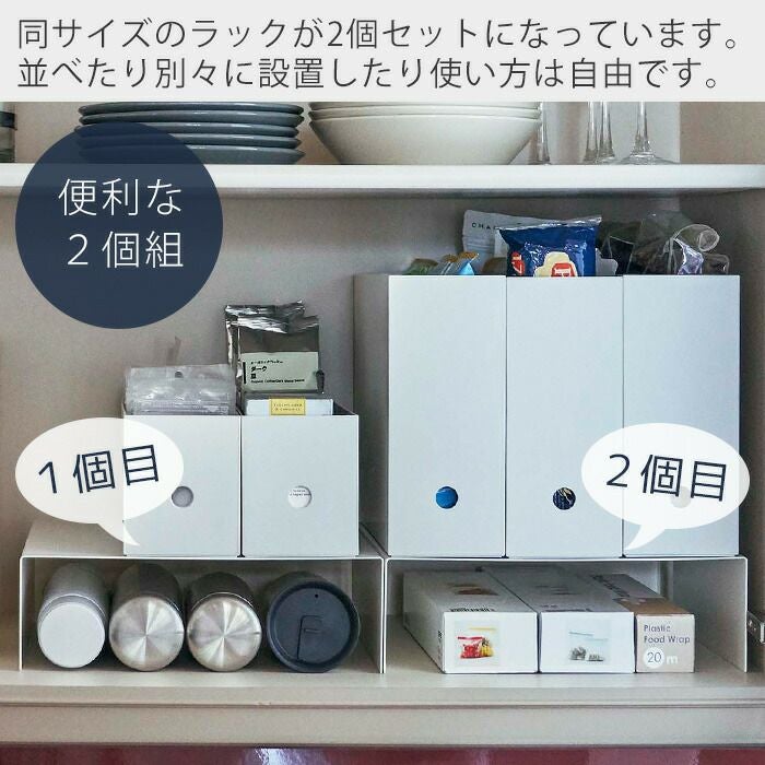 山崎実業 公式 収納ボックス下ラック2個組 タワー | ヤマソロ公式