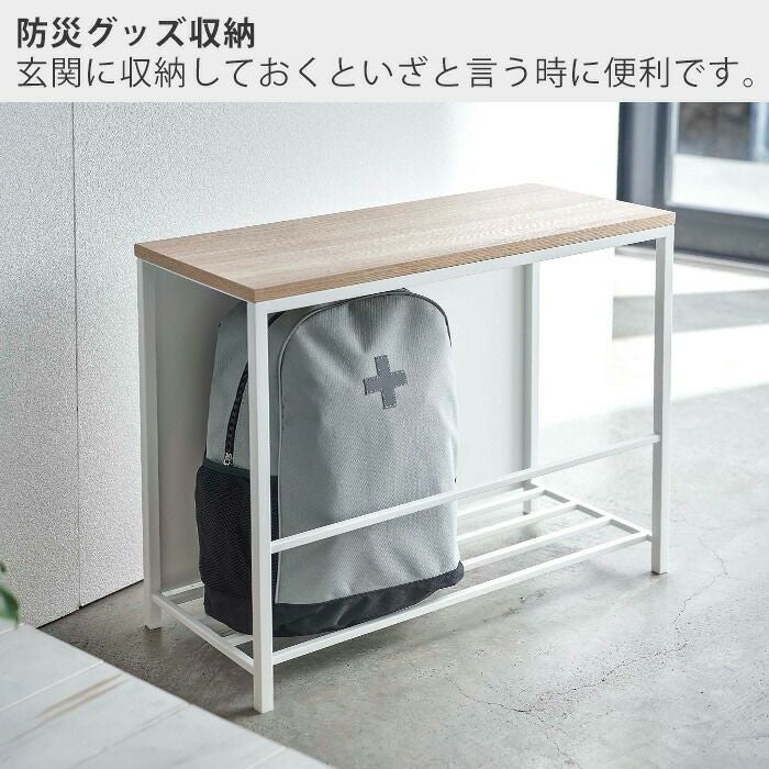 使用1年[ベランダや玄関等]収納ベンチ幅886奥行き311高さ518cm ヴィンテージウッド収納付きベンチ Lewis (ルイス) | 家具・インテリア