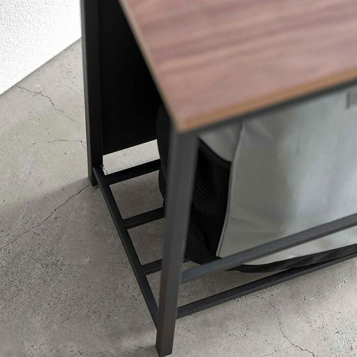 マットブラックでアイアンなベンチ＆シューズラック♪ 300×1163×400ｍｍ ベンチ アイアンラック シューズラック 什器 おしゃれ シンプル 無骨