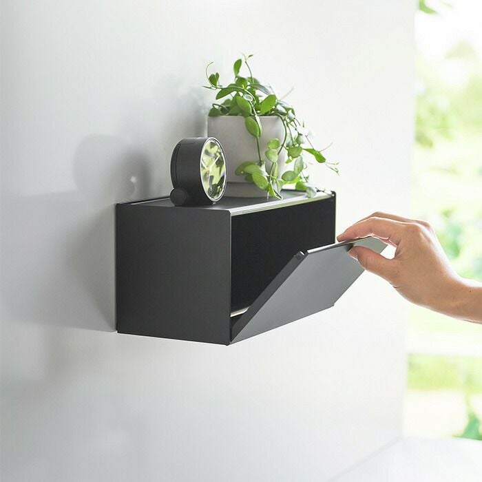 山崎実業 公式 マグネットトレー付きペーパータオルディスペンサー