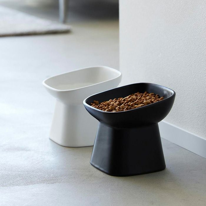 山崎実業 公式 食べやすい高さ陶器ペットフードボウル ヌークス H8