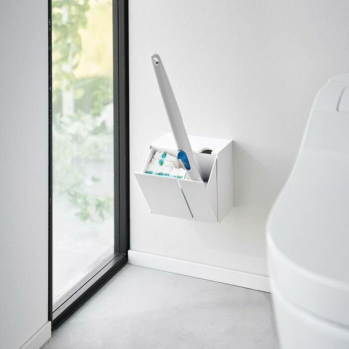 山崎実業 公式 ウォール流せるトイレブラシ＆替えブラシホルダー