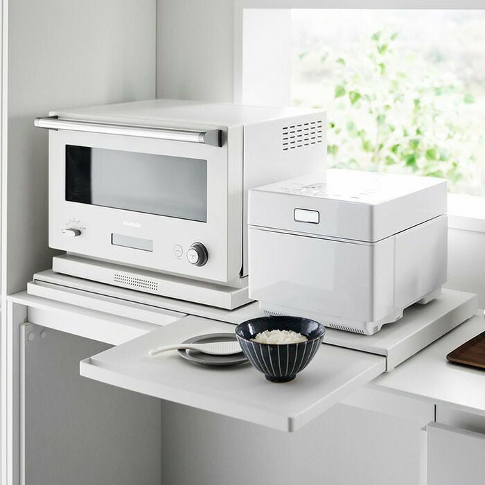 山崎実業 公式 キッチン家電下スライドテーブル タワー W80 | ヤマソロ公式