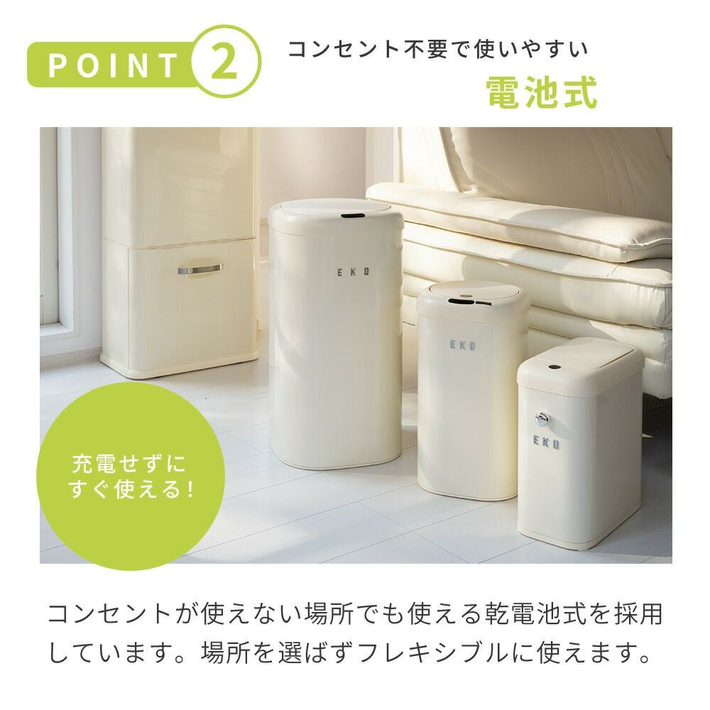 自動開閉ゴミ箱 12L 分別 乾電池式 自動センサー センサービン EKO