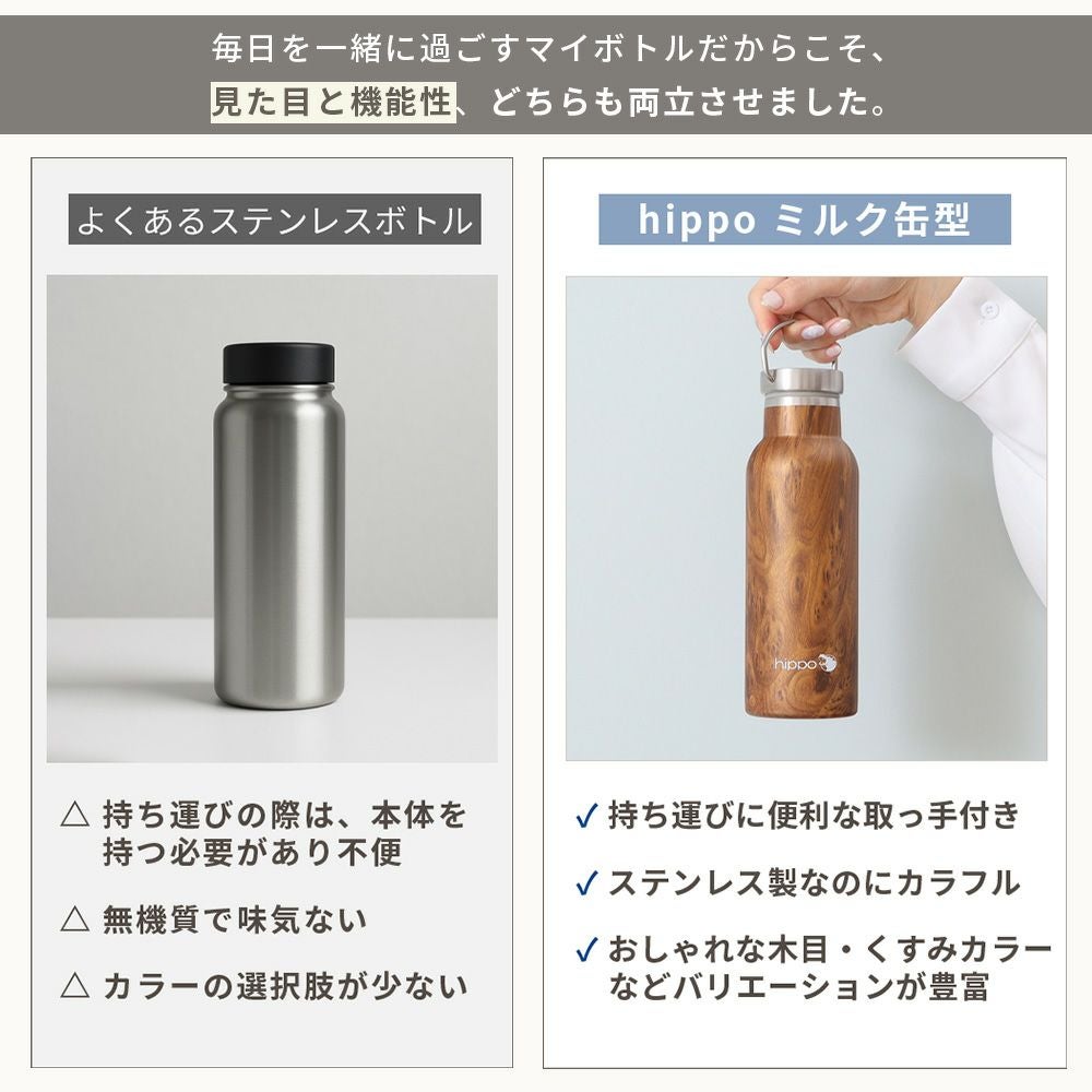 水筒 ステンレスボトル 500ml 1000ml hippo(ヒッポ) ミルク缶型 水筒 ステンレスボトル 500ml 1000ml hippo(ヒッポ) ミルク缶型
