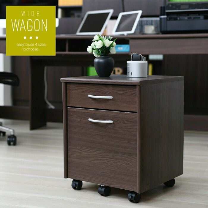 デスクワゴン スチール×天然木 温もりのある優しい印象のデスクワゴン Desk Wagon
