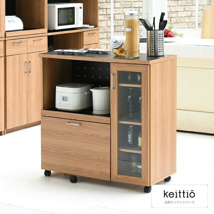 食器棚・キッチンカウンター MAaSALE keittio キッチンカウンター 食器収納付き 幅90 FAP-1022 | ヤマソロ公式