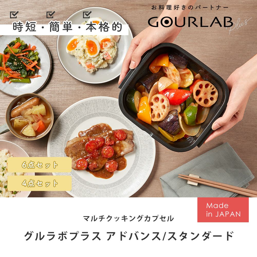 レンジ調理 グルラボプラス アドバンス スタンダード 6点 4点 セット