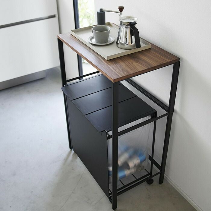 【美品】山崎実業 tower ゴミ箱上ラック ブラック タワー 山崎実業 タワー ゴミ箱上ラック キッチンラック