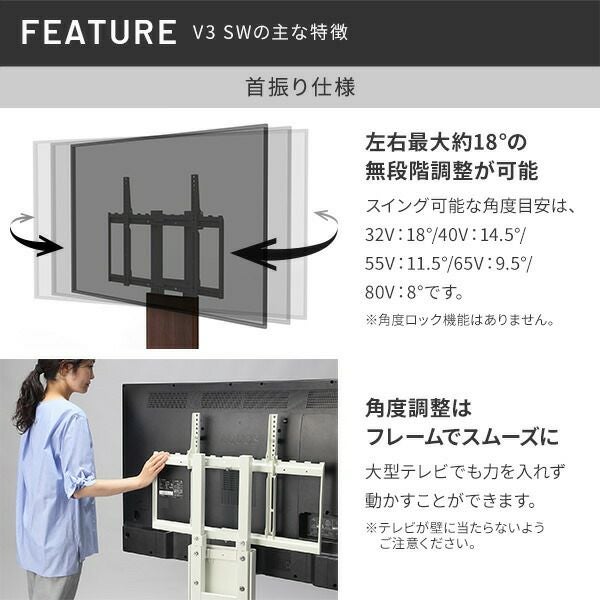 組立設置付き テレビ台 WALLインテリアテレビスタンドV3 SW SWING ロー