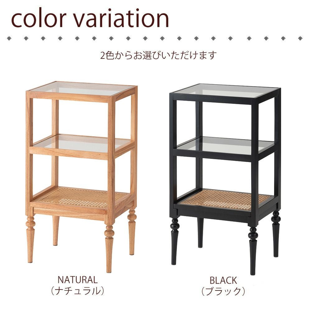 オープンシェルフ 3段 木製 ラタン W40 H75cm PM-512 | ヤマソロ公式