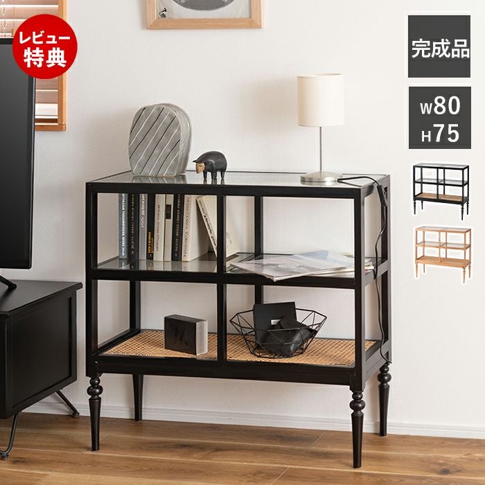 無垢材 3段オープンシェルフ オープンシェルフ 3段 木製 ラタン W80 H75cm PM-513 | ヤマソロ公式