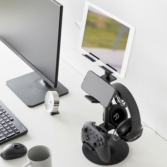 山崎実業 公式 高さと角度が調整できるゲーム機器＆タブレットスタンド