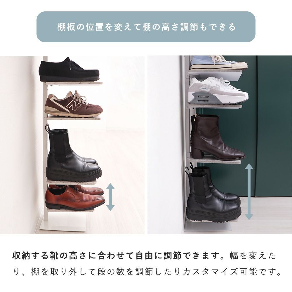 省スペース シューズラック　突っ張り式　可動棚　ヤマソロEcho 突っ張りシューズラック Echo(エコー) ヤマソロ | ヤマソロ公式