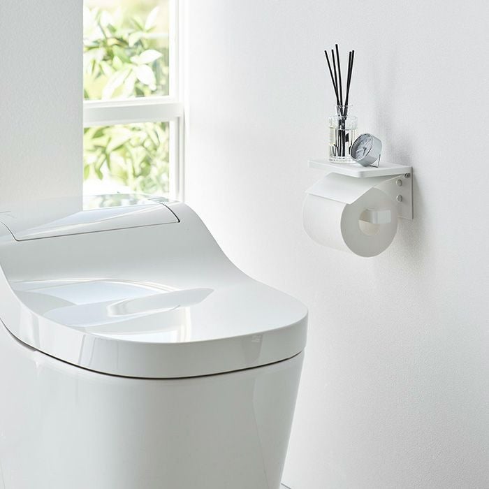 あさ様 トイレットペーパー入れ&ゴミ箱完成品 山崎実業 公式 ウォールトイレットペーパーホルダー 石こうボード壁
