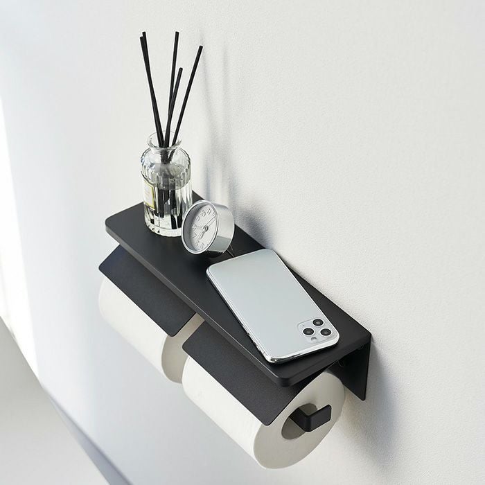 山崎実業 公式 ウォールトイレットペーパーホルダー 石こうボード壁