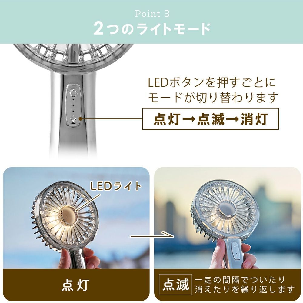 Lumiere(リュミエール) with Toffy LED ハンディファン FN-19