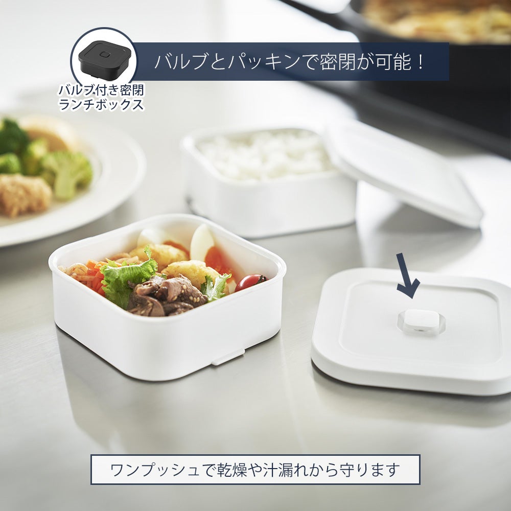 山崎実業 公式 冷凍ごはん容器＆バルブ付き密閉ランチボックスセット
