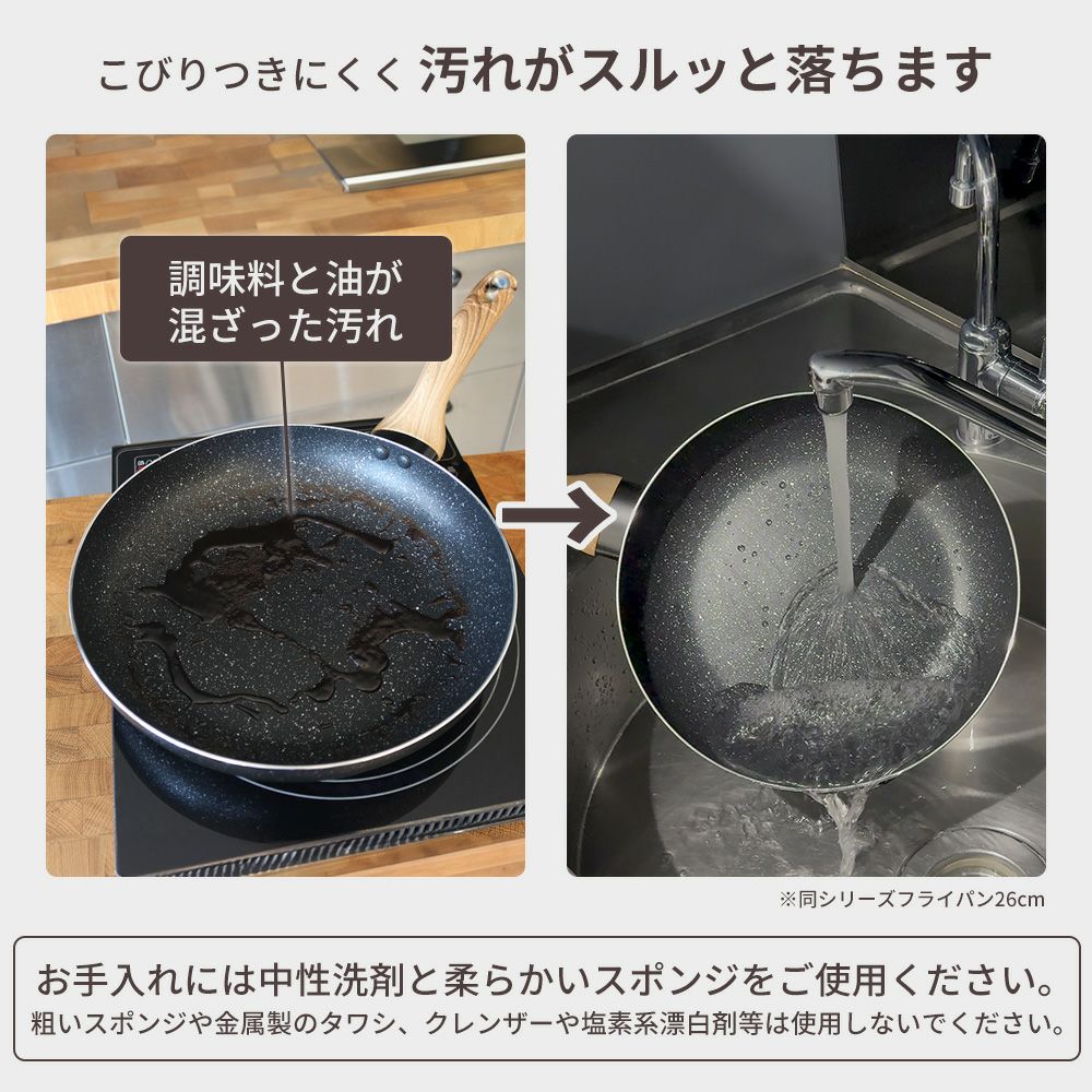 sumuu マーブルコートフライパン 20cm 26cm 深型 | ヤマソロ公式