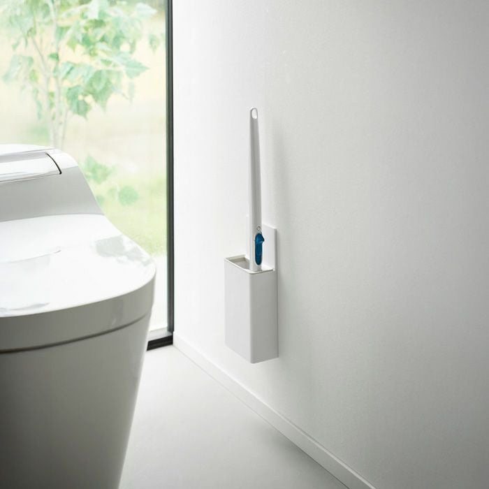 山崎実業 公式 ウォール流せるトイレブラシホルダー 石こうボード壁