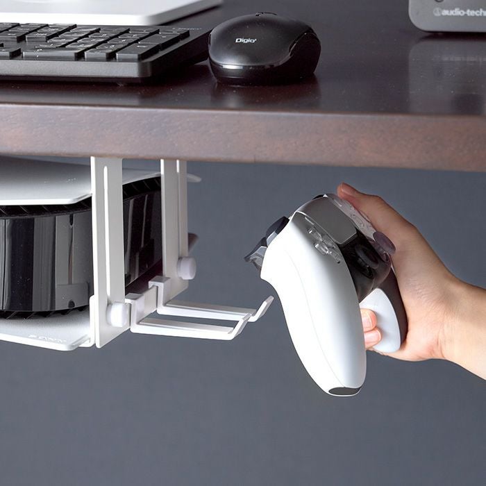 山崎実業 公式 可動式デスク下ゲーム機ホルダー スマート | ヤマソロ公式