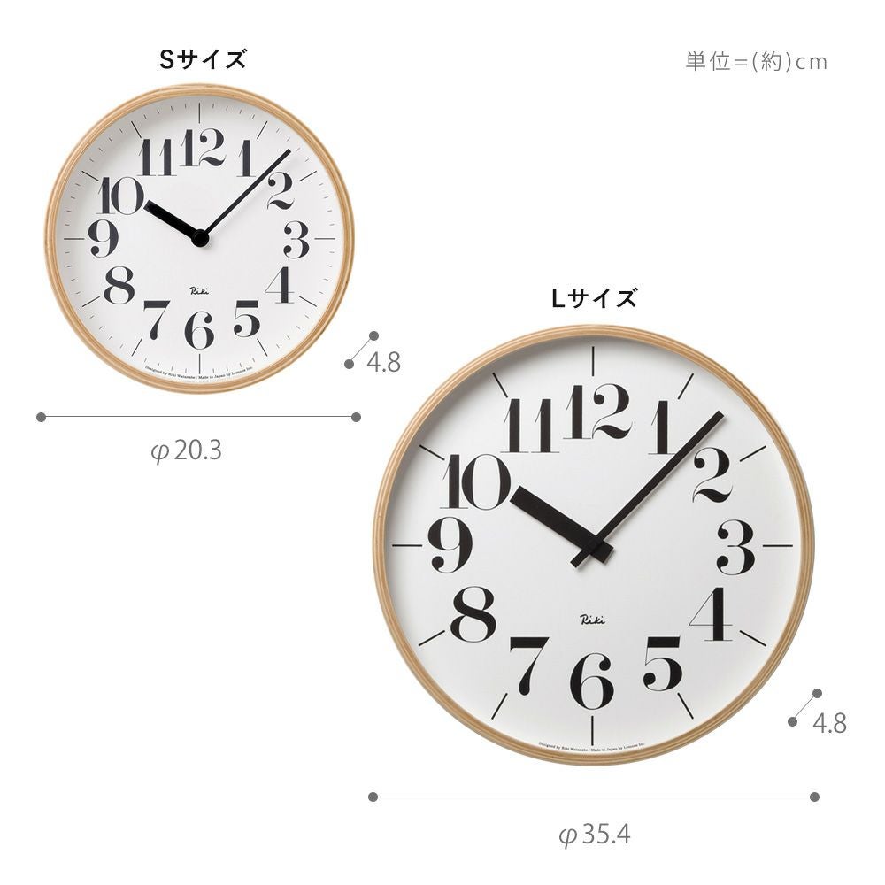 Lemnos 掛け時計 RIKI CLOCK リキ クロック S L レムノス | ヤマソロ公式