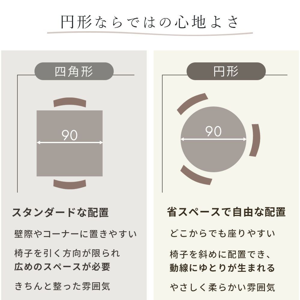 継ぎ脚ダイニングこたつ Cilla(シーラ) 円形90幅 ヤマソロ | ヤマソロ公式