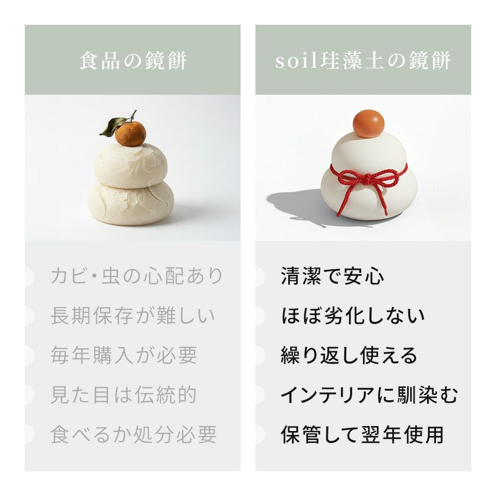 soil ソイル 鏡餅 S MS M 珪藻土 日本製 KAGAMI MOCHI kaga | ヤマソロ公式