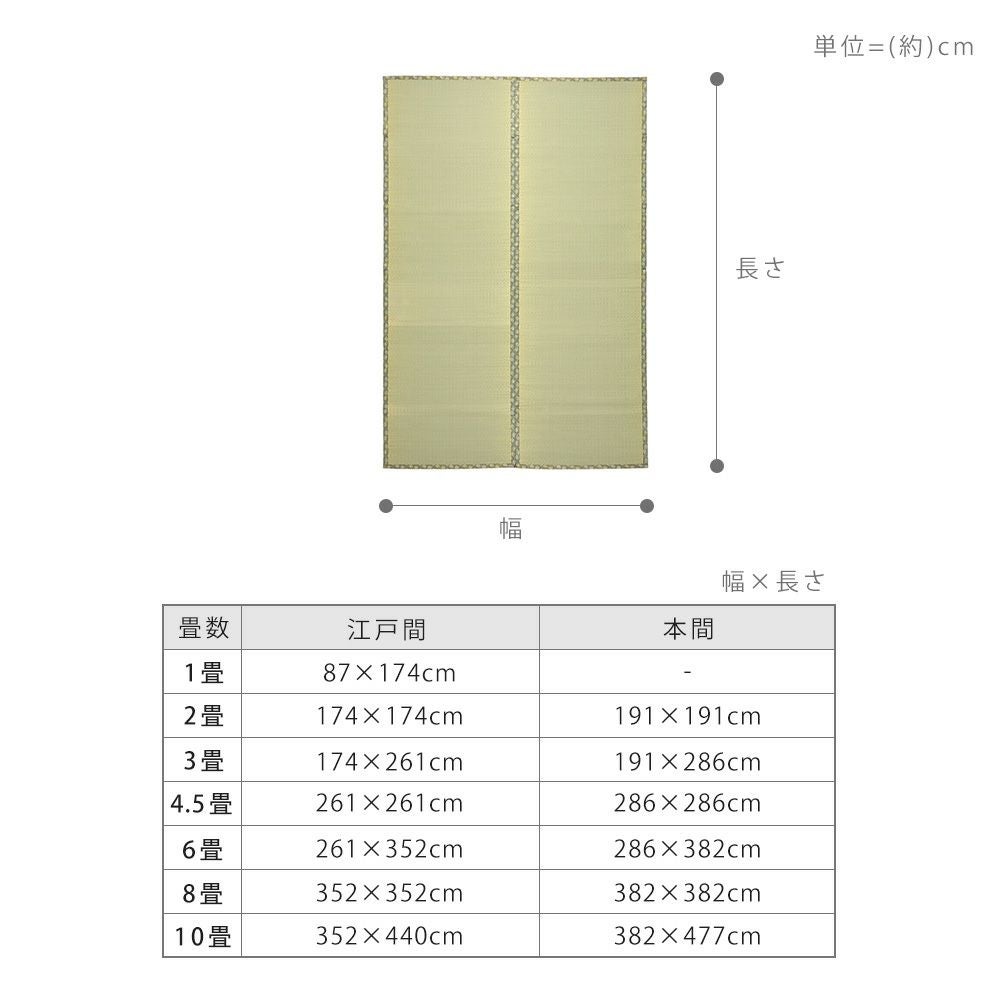 い草カーペット 天草 国産 1畳 2畳 3畳 4.5畳 6畳 8畳 10畳 江戸間