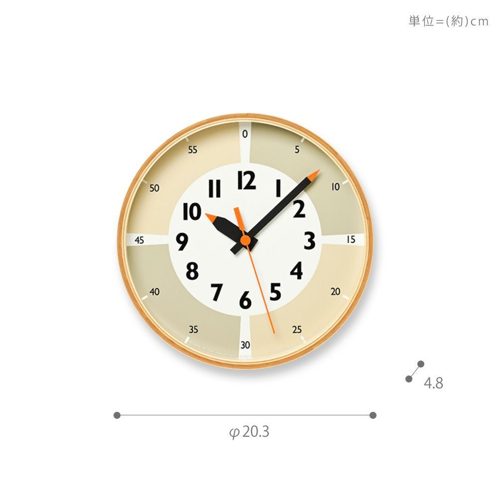 Lemnos 掛け時計 知育時計 fun pun clock with color! YD23-09