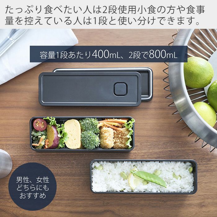 山崎実業 公式 バルブ付き密閉ランチボックス タワー 2段 スリム