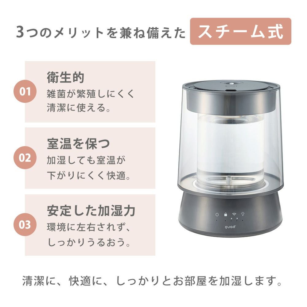 QUADS ガラススチーム加湿器 GLASS グラス | ヤマソロ公式