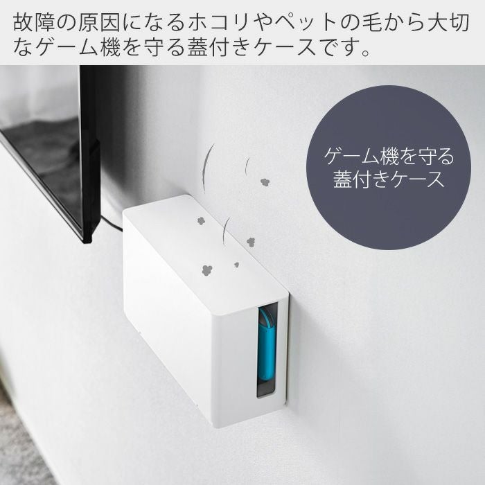 山崎実業 公式 蓋付き重ねられるゲーム機器収納ケース スマート