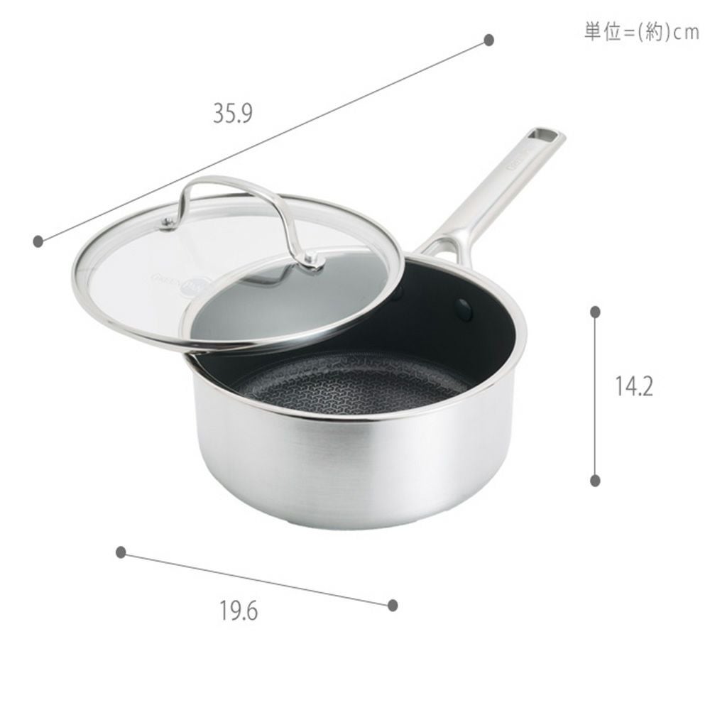 グリーンパン エーペックス ソースパン 18cm ガラス蓋付き | ヤマソロ公式