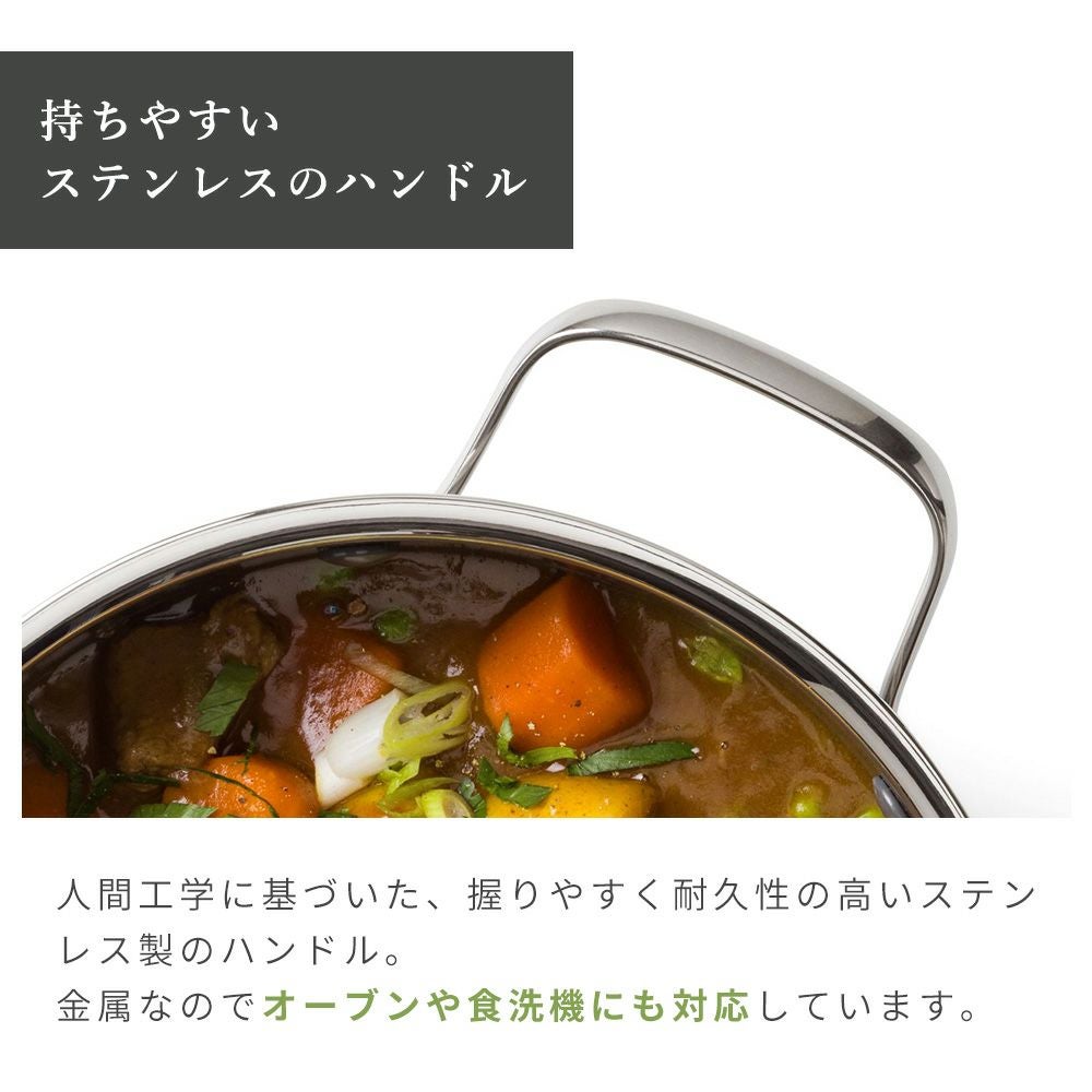 グリーンパン エーペックス キャセロール 20cm ガラス蓋付き