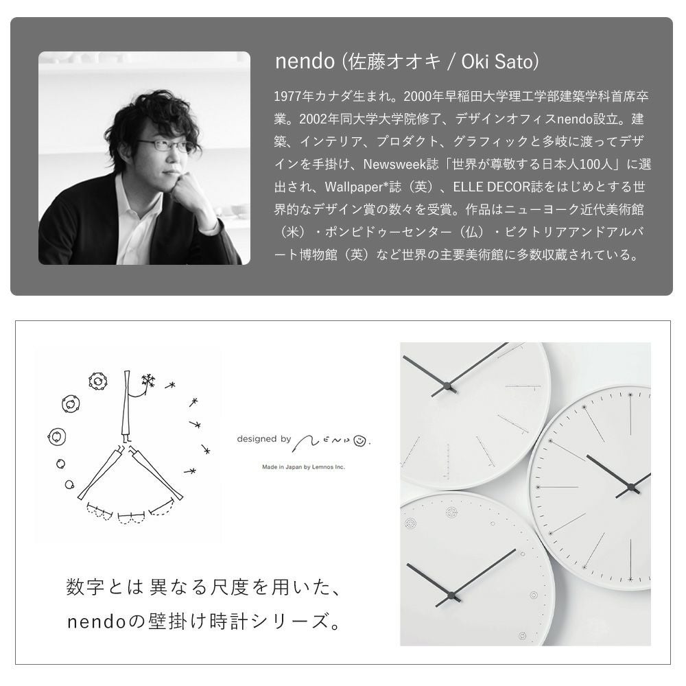 Lemnos 掛け時計 molecule クロック レムノス NL17-02 | ヤマソロ公式