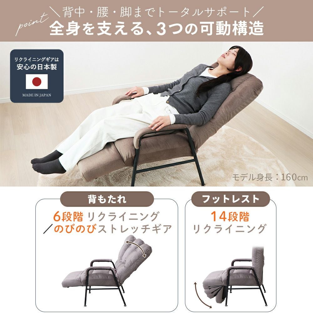 10%クーポン4/30まで]フットレスト付き高座椅子 nucore -piede