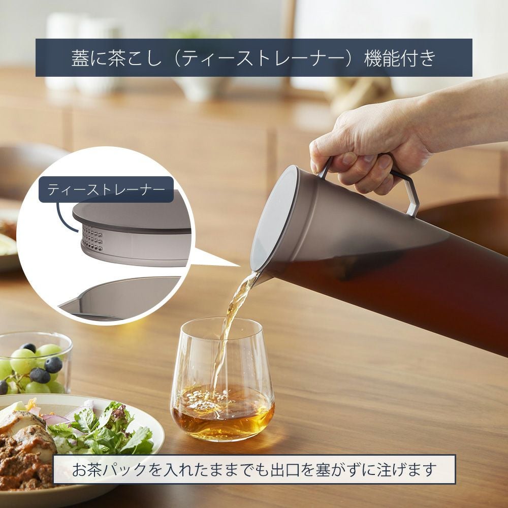 山崎実業 公式 熱湯が注げる冷水筒 タワー ラウンド 1.2L | ヤマソロ公式