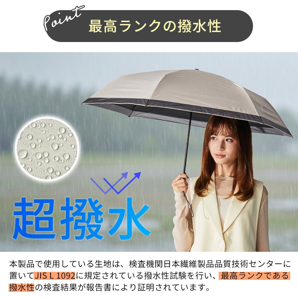 ひっくり返りにくい 超軽量 日傘 折りたたみ 晴雨兼用 U.Light～airia