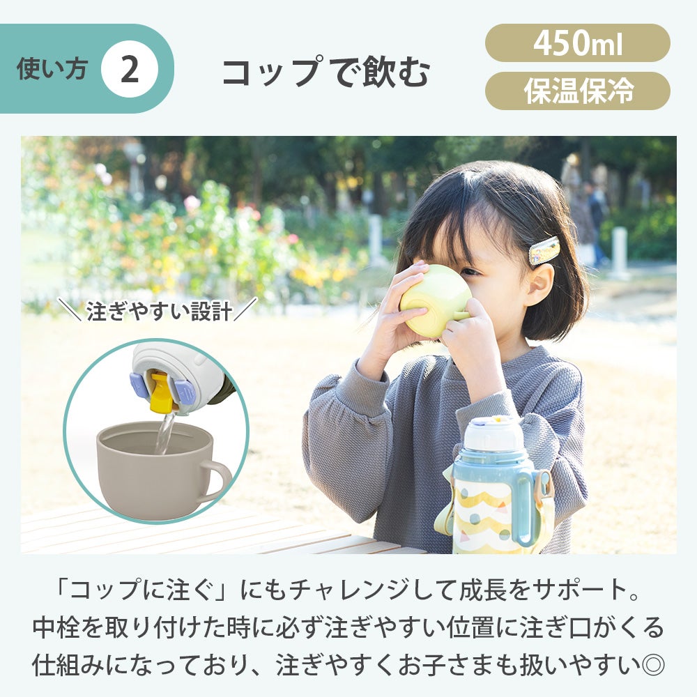 2WAYボトル （ダイレクト コップ） 水筒 ピーコック peacock ASN-W50