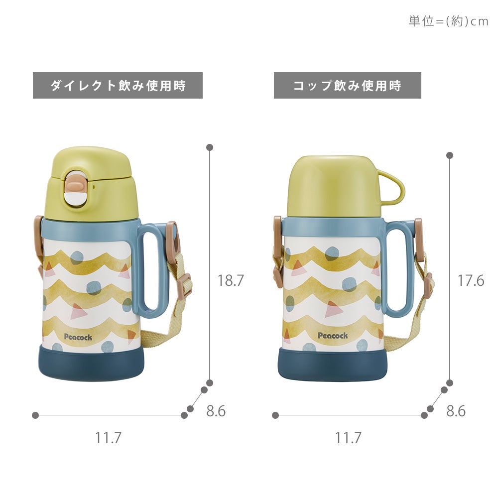 2WAYボトル （ダイレクト コップ） 水筒 ピーコック peacock ASN-W50
