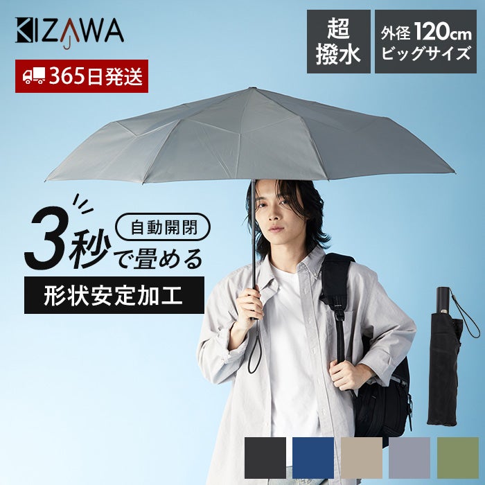 畳みやすい 自動開閉 雨傘 折りたたみ 大きい 8本骨 Selfold～lupo