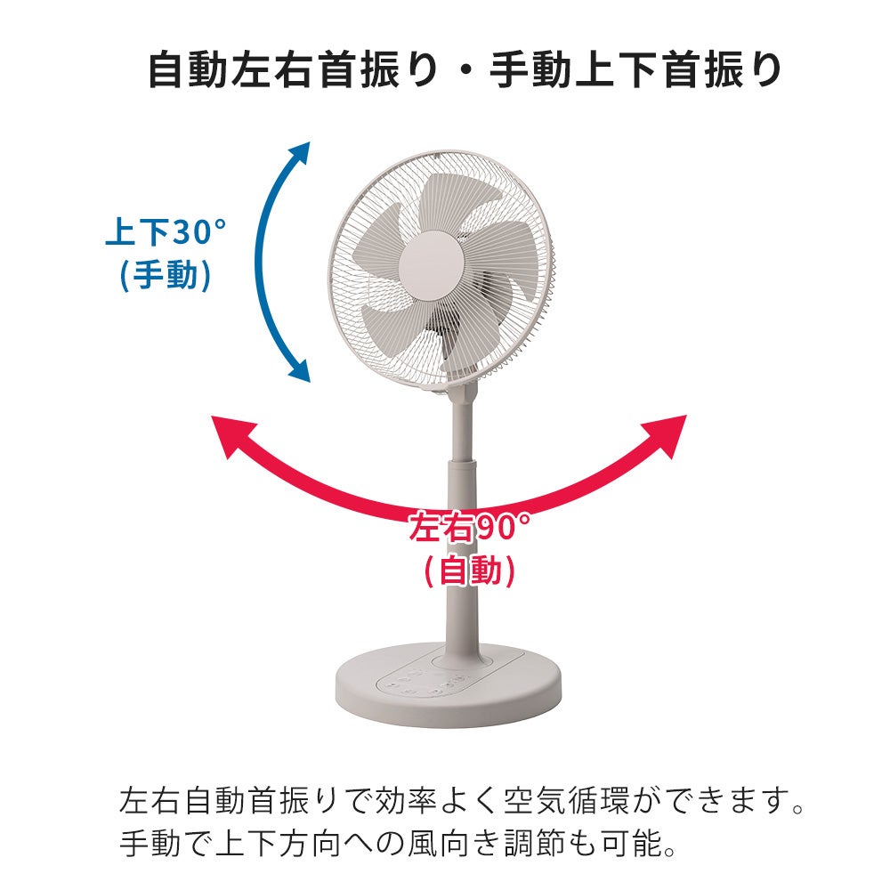 左右自動首振りDCリビングファン 扇風機 スリーアップ | ヤマソロ公式