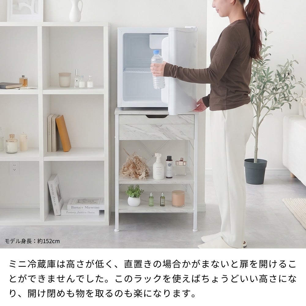 10%クーポン6/30まで]スライド付きミニ冷蔵庫ラック Echo(エコー