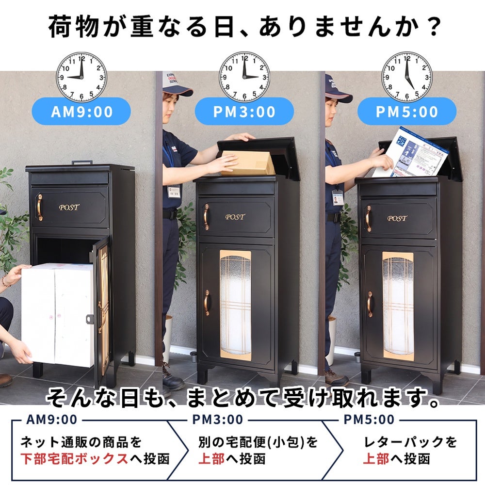 【送料込み】連山易 3冊セット 宅配ボックス付きポスト ELDY(エルディー) -複数投函タイプ- ヤマソロ