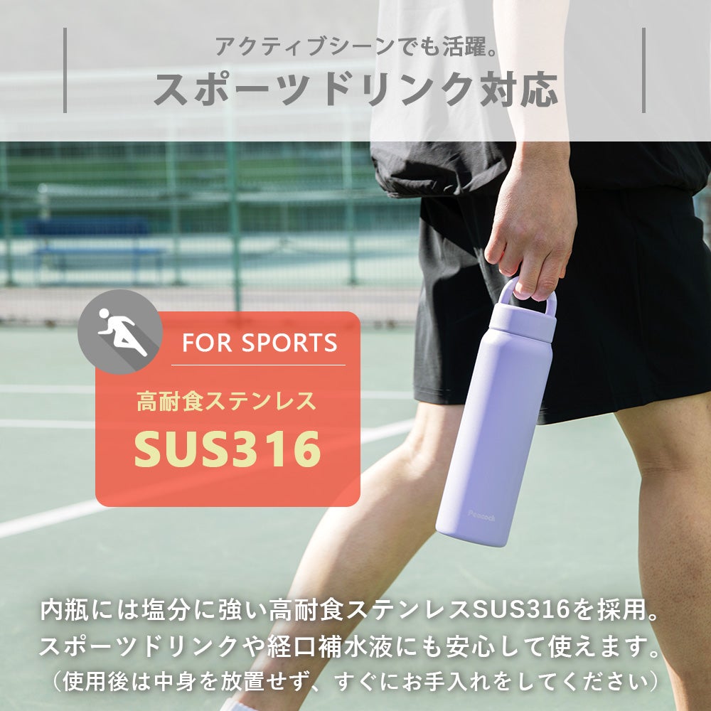 スクリューマグボトル 350ml 500ml 750ml 1000ml ピーコック